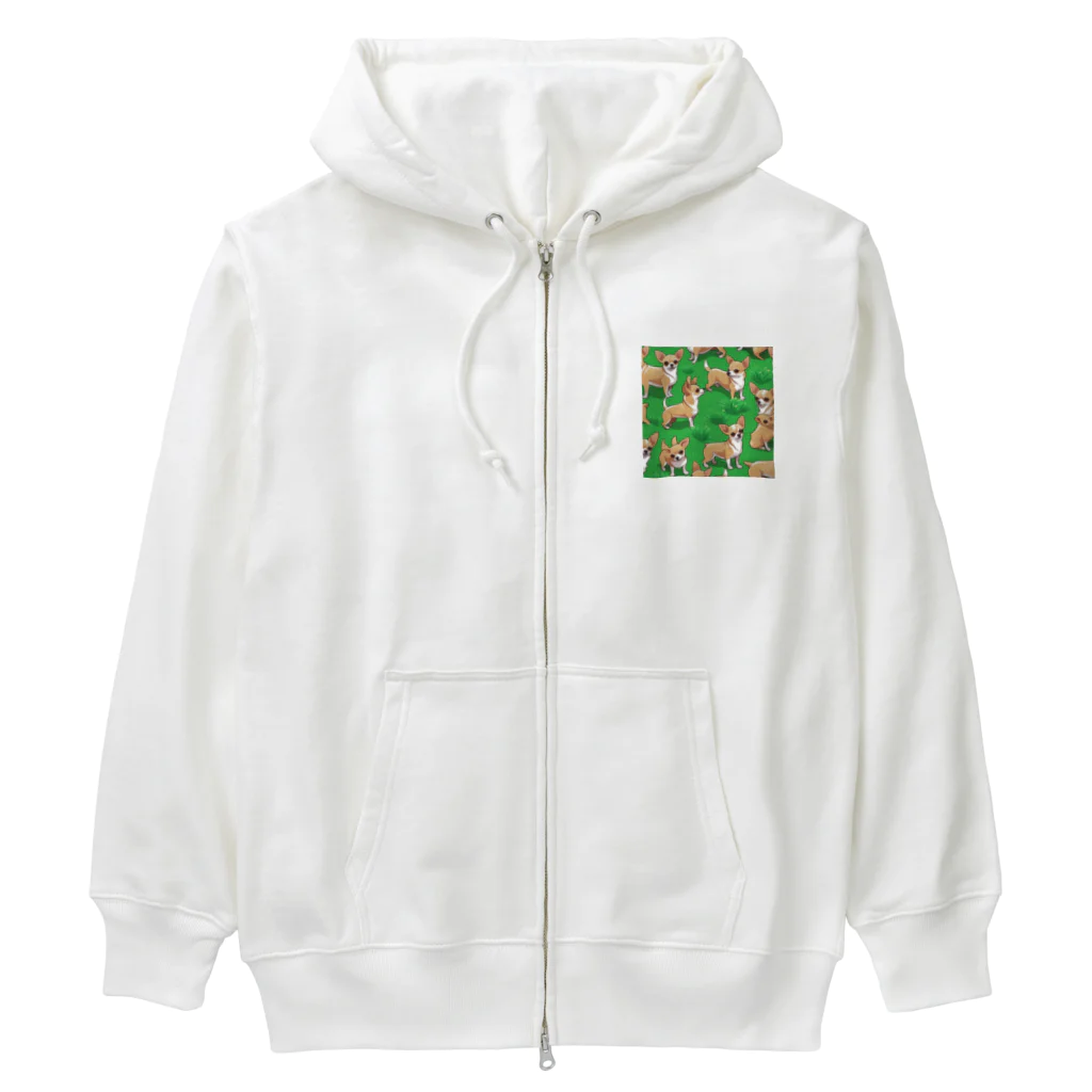 guppy_papaの小さな体に大きな魅力。ちわわのアートで心地よい癒しタイム Heavyweight Zip Hoodie