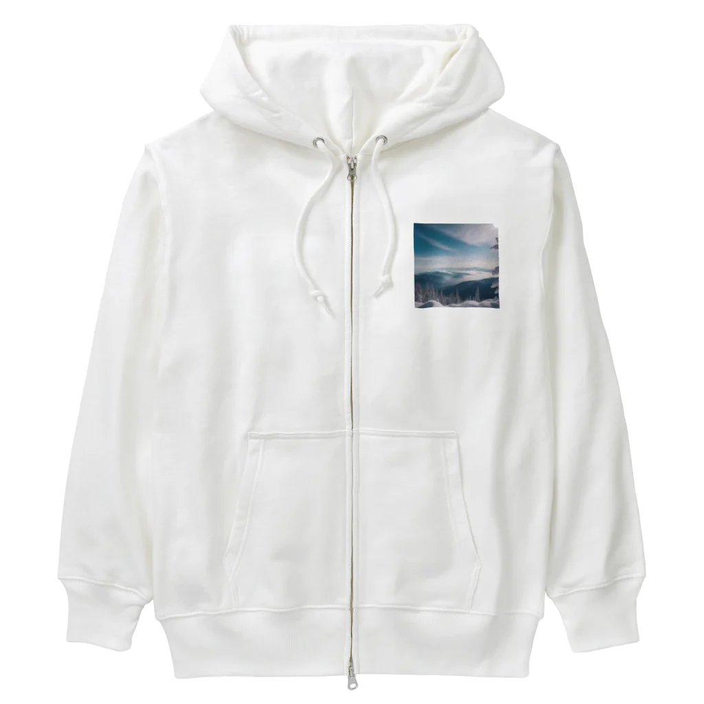 awawoの青空と山の風景 Heavyweight Zip Hoodie