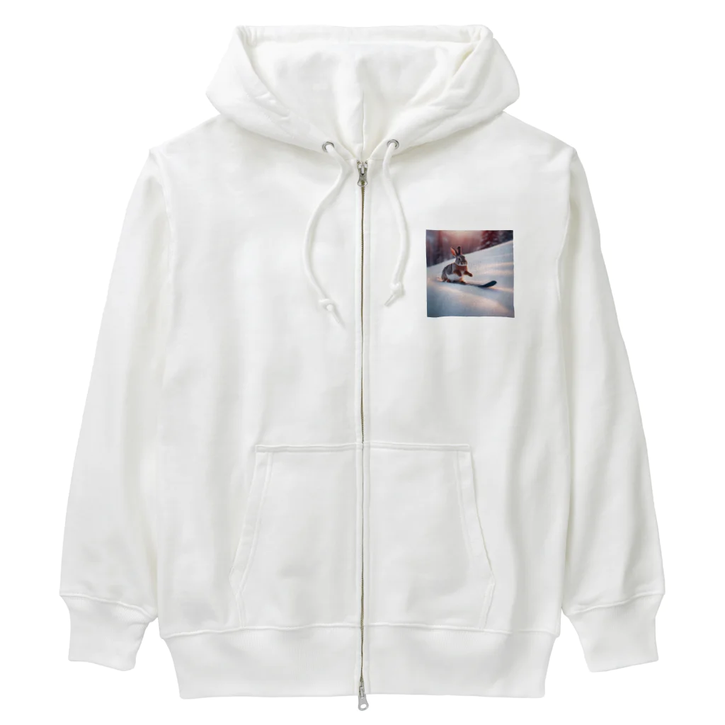 peinto888のスキーうさちゃん Heavyweight Zip Hoodie