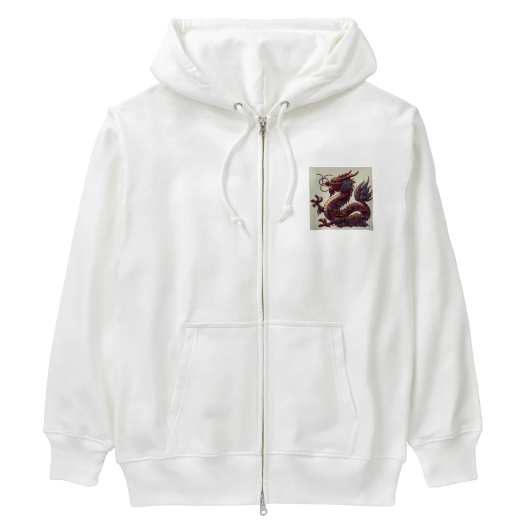 5656ショップの古代プログラムドラゴン Heavyweight Zip Hoodie