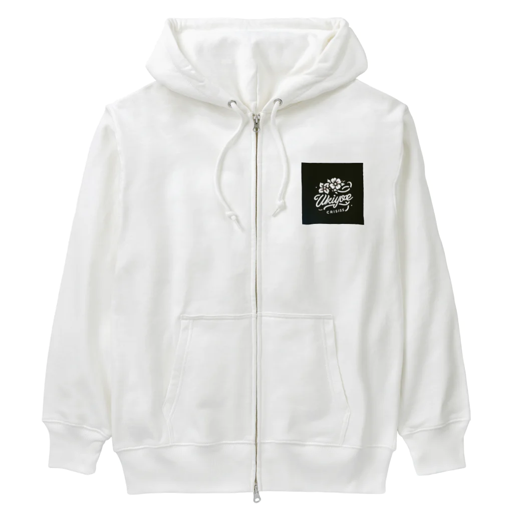 BILBILのUkiyE クライシスロゴシリーズ Heavyweight Zip Hoodie