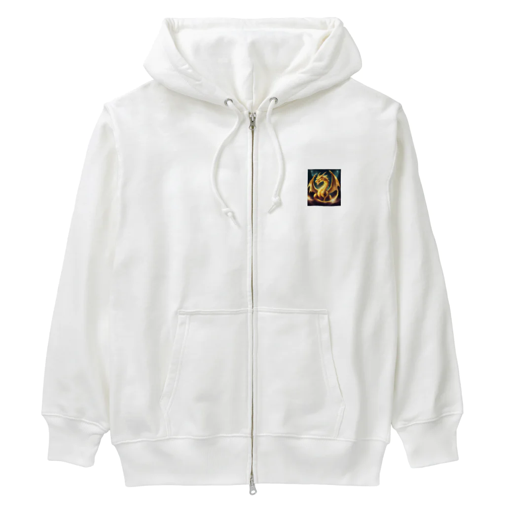 SUZURIの神々しいドラゴン Heavyweight Zip Hoodie