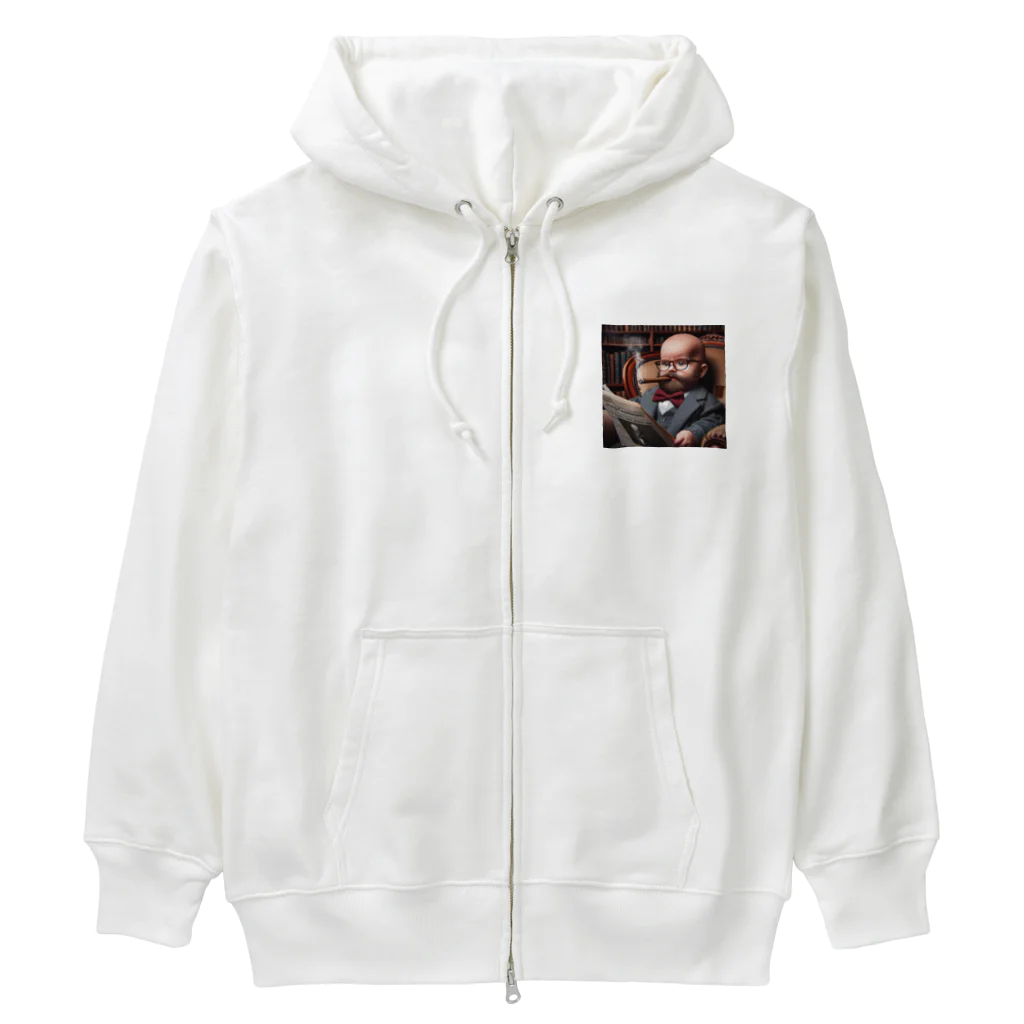 taka-kamikazeの貫禄のあるヒゲの赤ちゃん Heavyweight Zip Hoodie