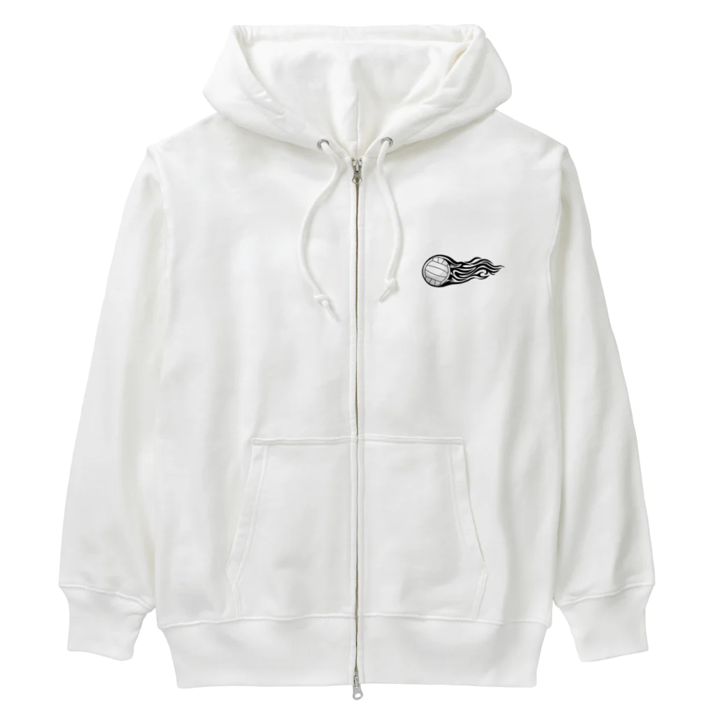 【volleyball online】の火を纏ったバレーボールの瞬間 Heavyweight Zip Hoodie