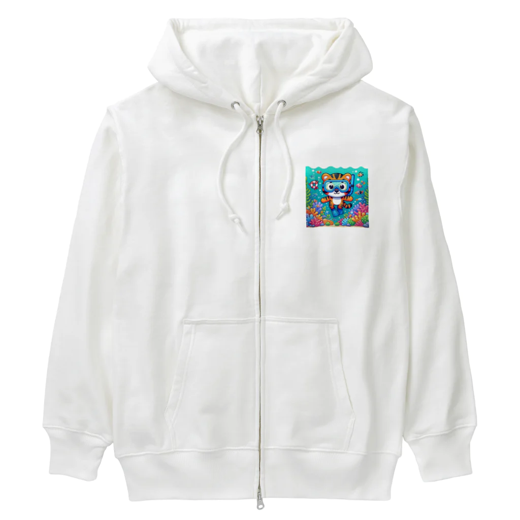 アニマルキャラクターショップのダイビングトラの介 Heavyweight Zip Hoodie