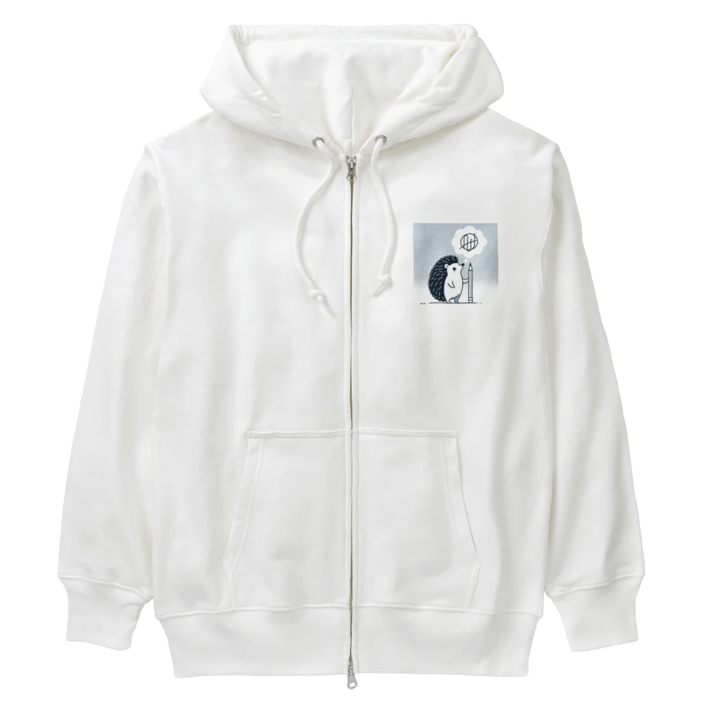 花鳥風月の鉛筆はりねずみ　 Heavyweight Zip Hoodie