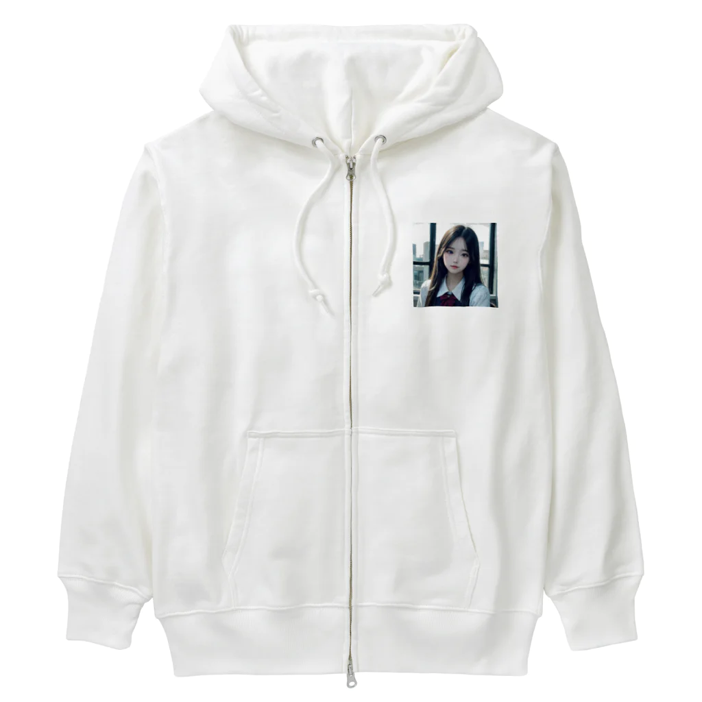 AI美女書架のAI美女子高生　アサミ Heavyweight Zip Hoodie