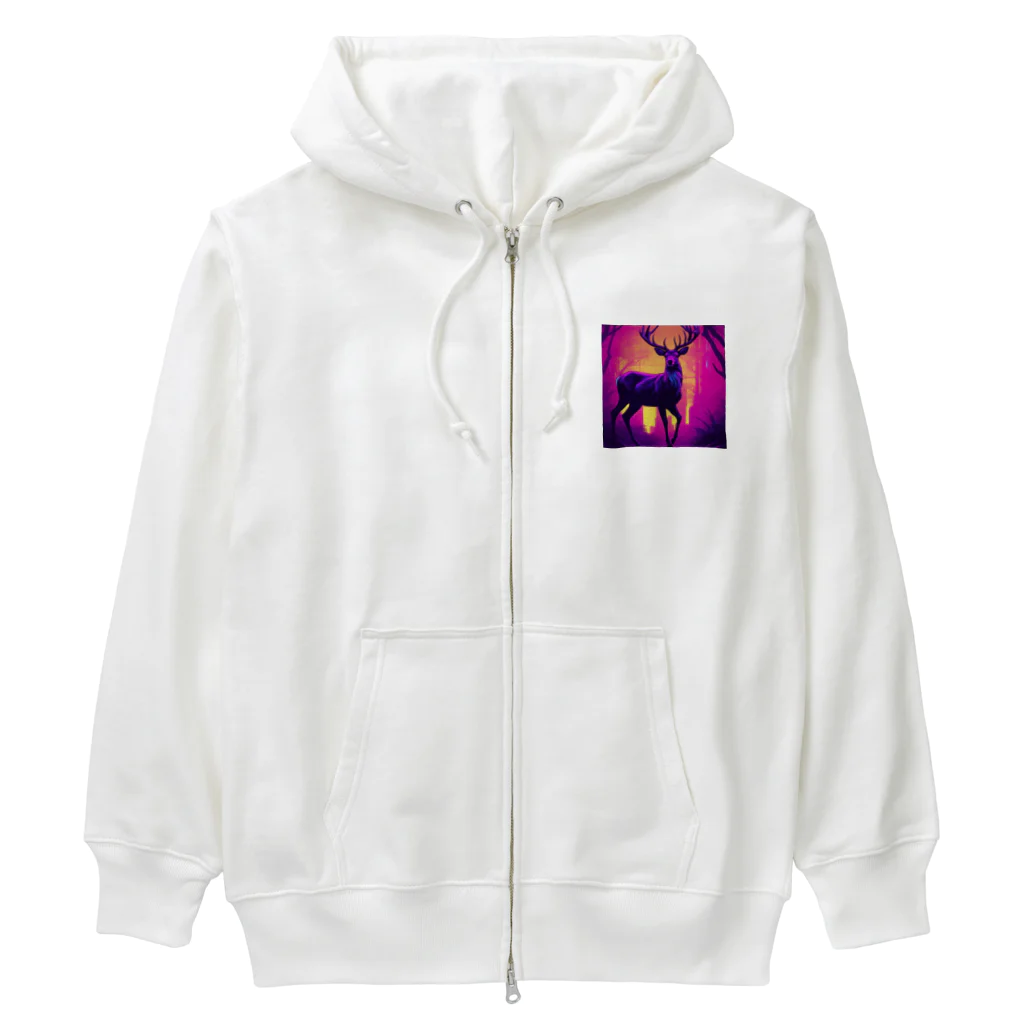 ZeroCreativeのネオンな鹿 Heavyweight Zip Hoodie