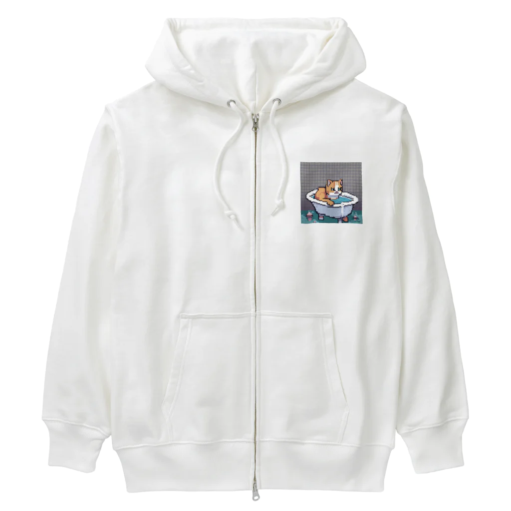 wakuwaku26のお風呂に入るボス猫 Heavyweight Zip Hoodie