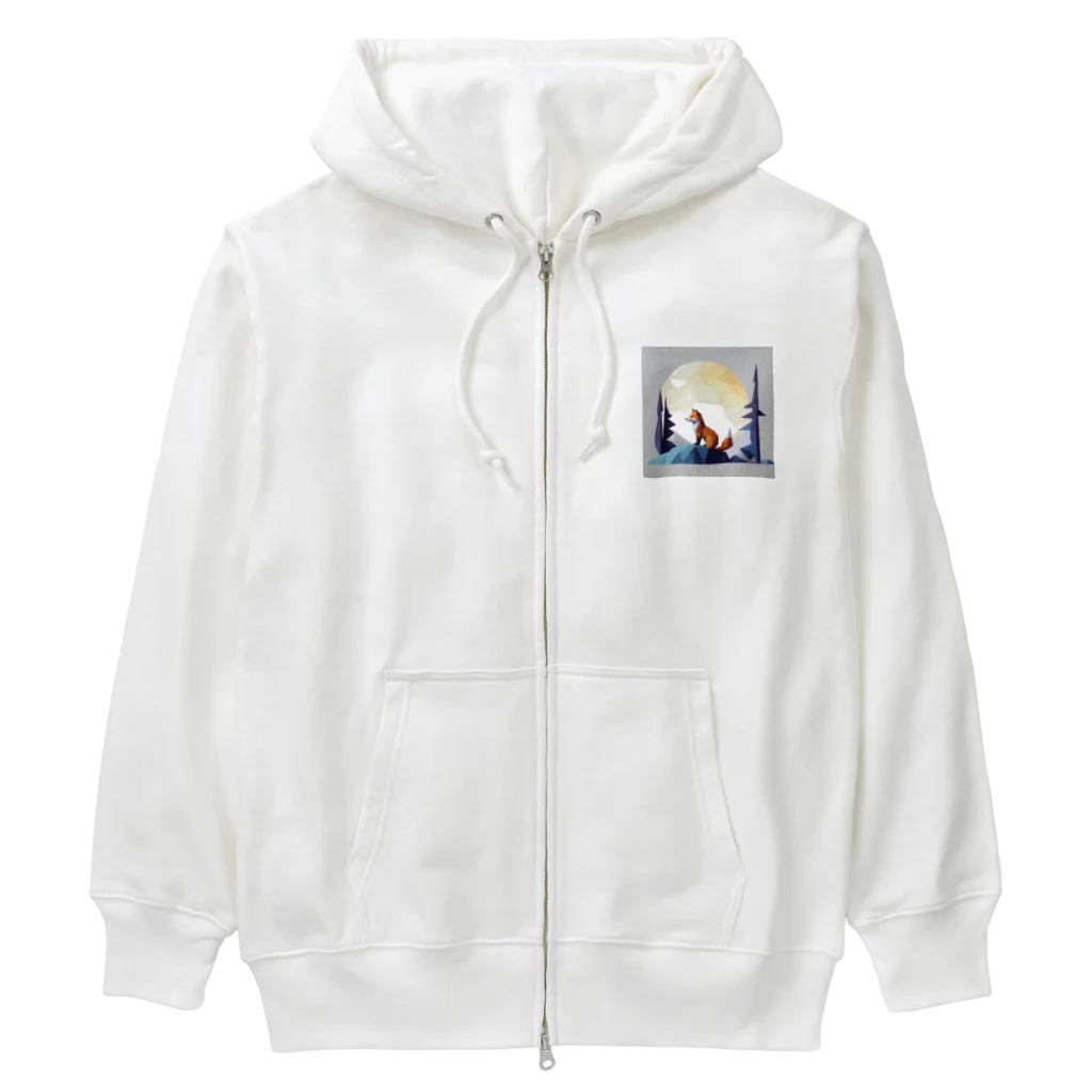 こんこん𝕏🐳の月夜×きつね Heavyweight Zip Hoodie