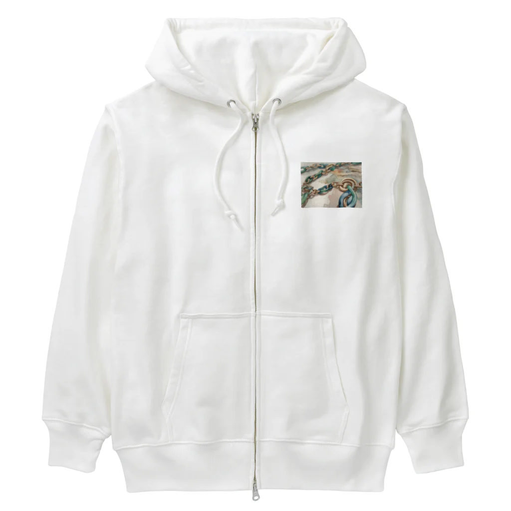 テフラんずのチェーンデザイン Heavyweight Zip Hoodie