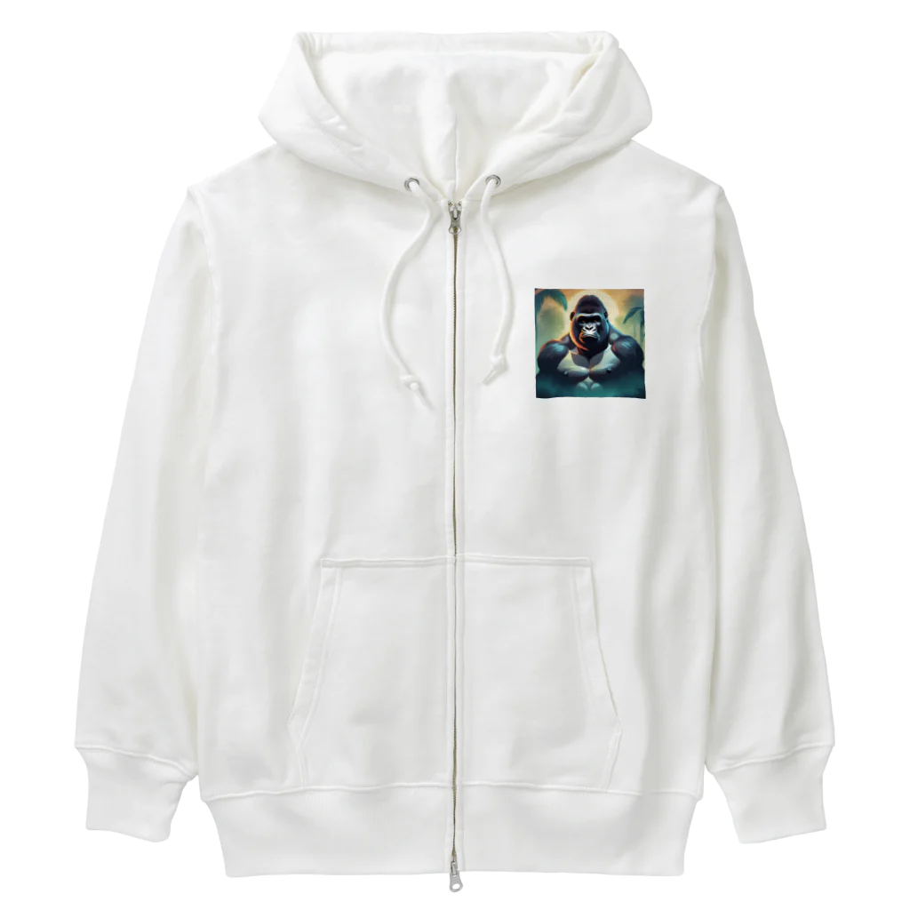 福きたるの都会に光る。イケメンゴリラ Heavyweight Zip Hoodie