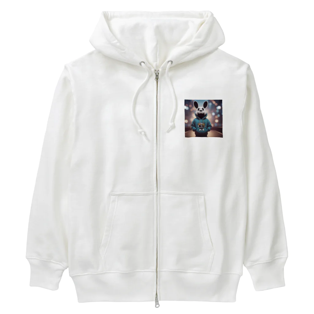 poker店のパーカーを着ているパンダ Heavyweight Zip Hoodie