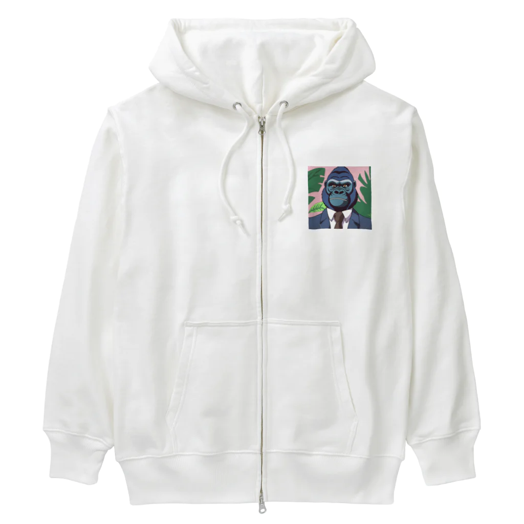 jiyurakuのサラリーマン・ゴリラ Heavyweight Zip Hoodie