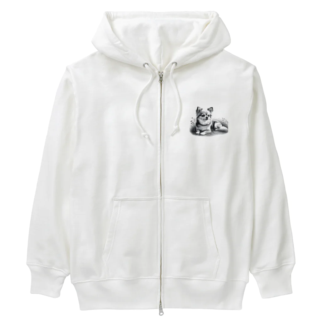 サボのドッグショップのチワポメ Heavyweight Zip Hoodie