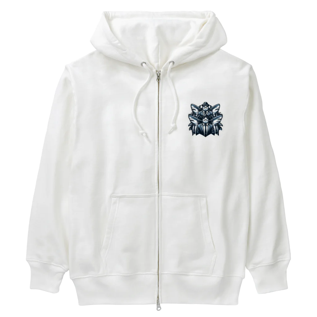 パンダマンのサメギャング Heavyweight Zip Hoodie