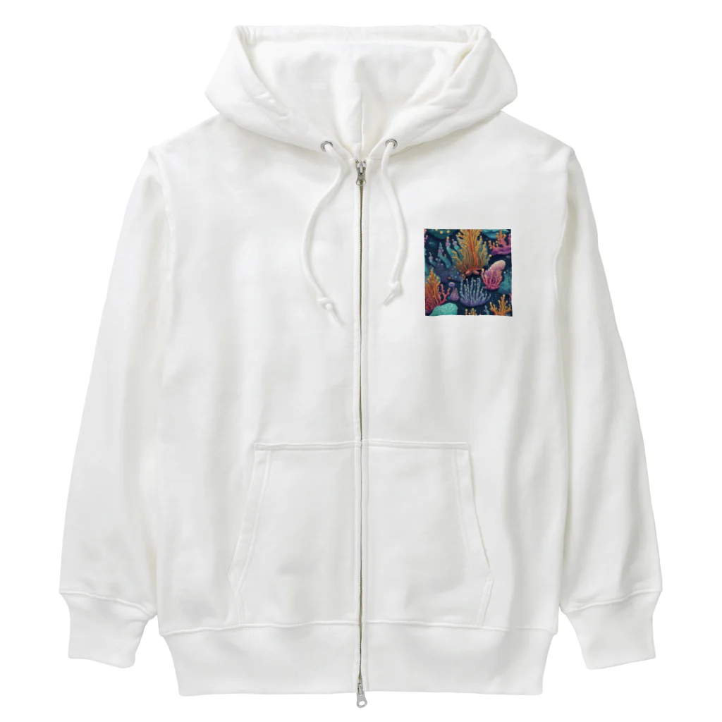 yuking0825の海を彩るコーラル Heavyweight Zip Hoodie