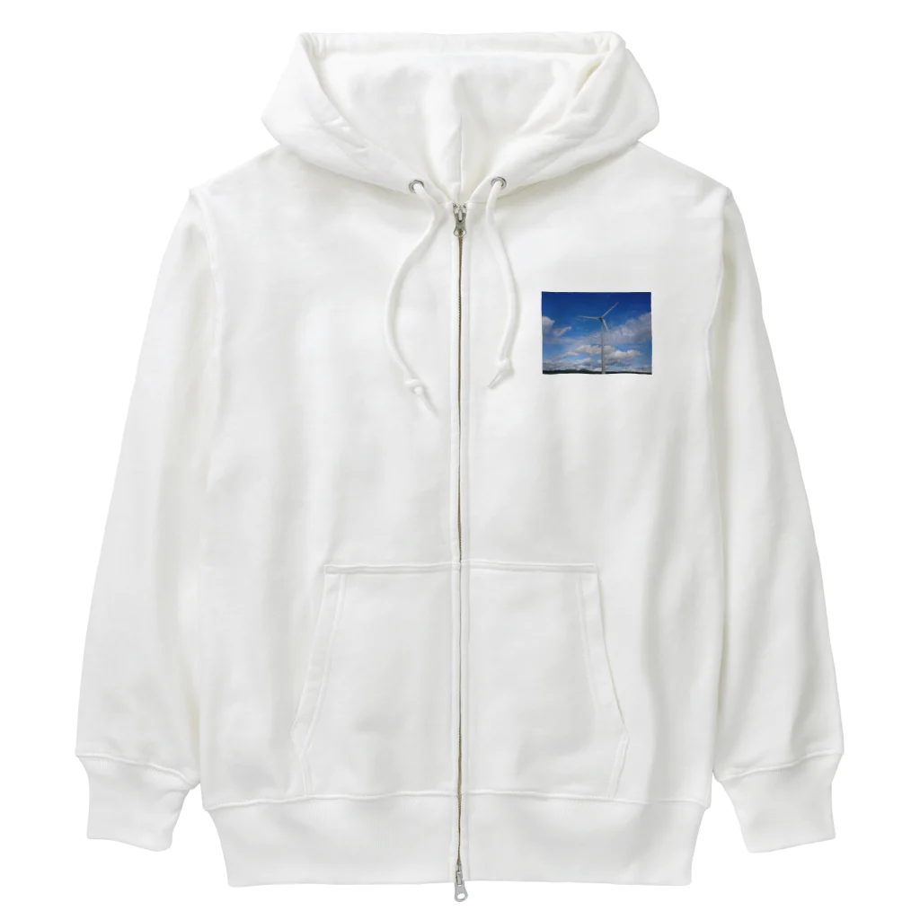 渡部　擁介の青い空と風車 Heavyweight Zip Hoodie