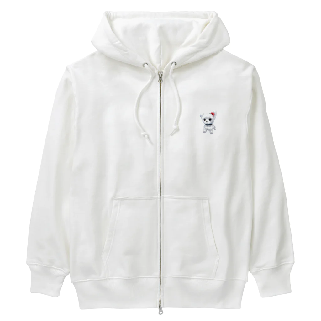 ちいさき家族スキ　Maltese ♡のだってマルチーズだもん　素 Heavyweight Zip Hoodie