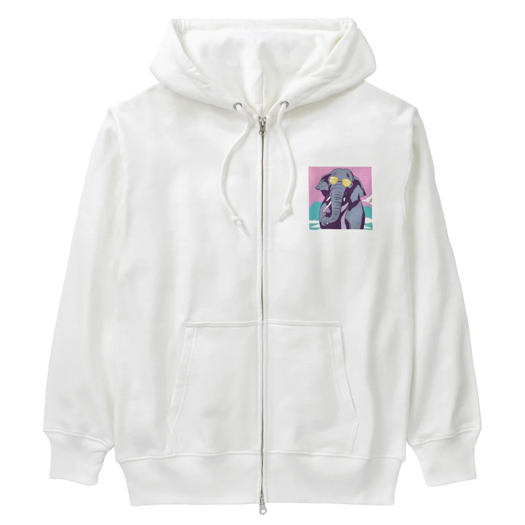 hachicoooのちょい悪ゾウ Heavyweight Zip Hoodie