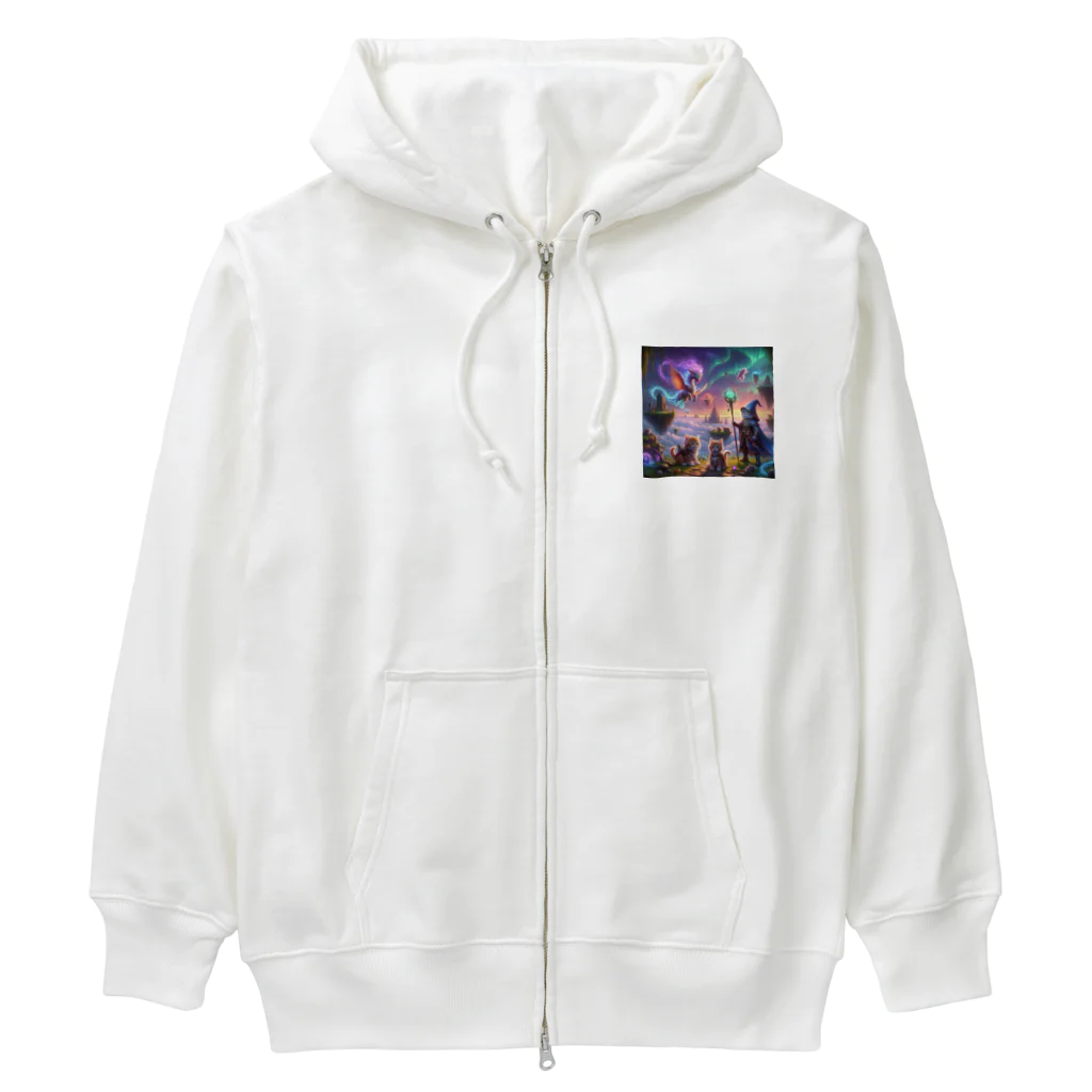 katohkouchiの勇気の子猫たちと魔法の戦い Heavyweight Zip Hoodie