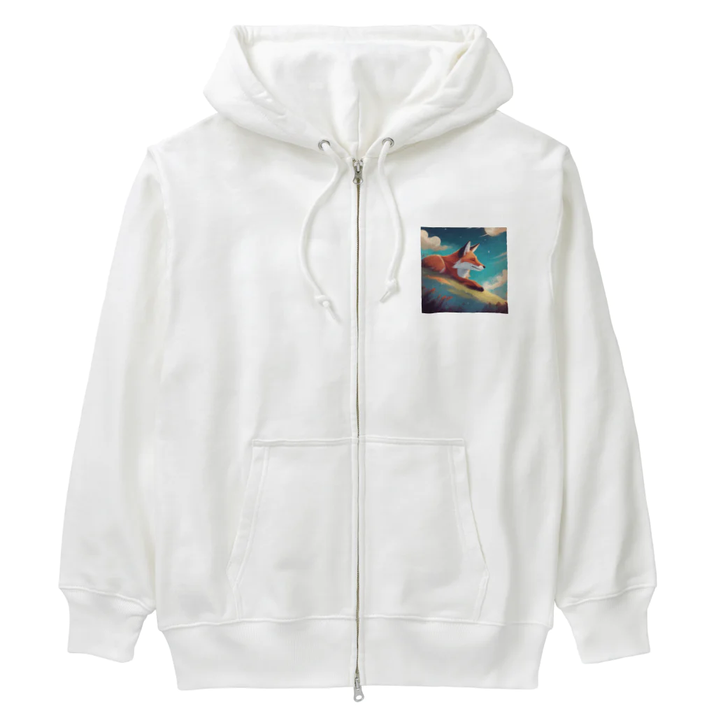 takka_555の癒される動物（キタキツネ） Heavyweight Zip Hoodie