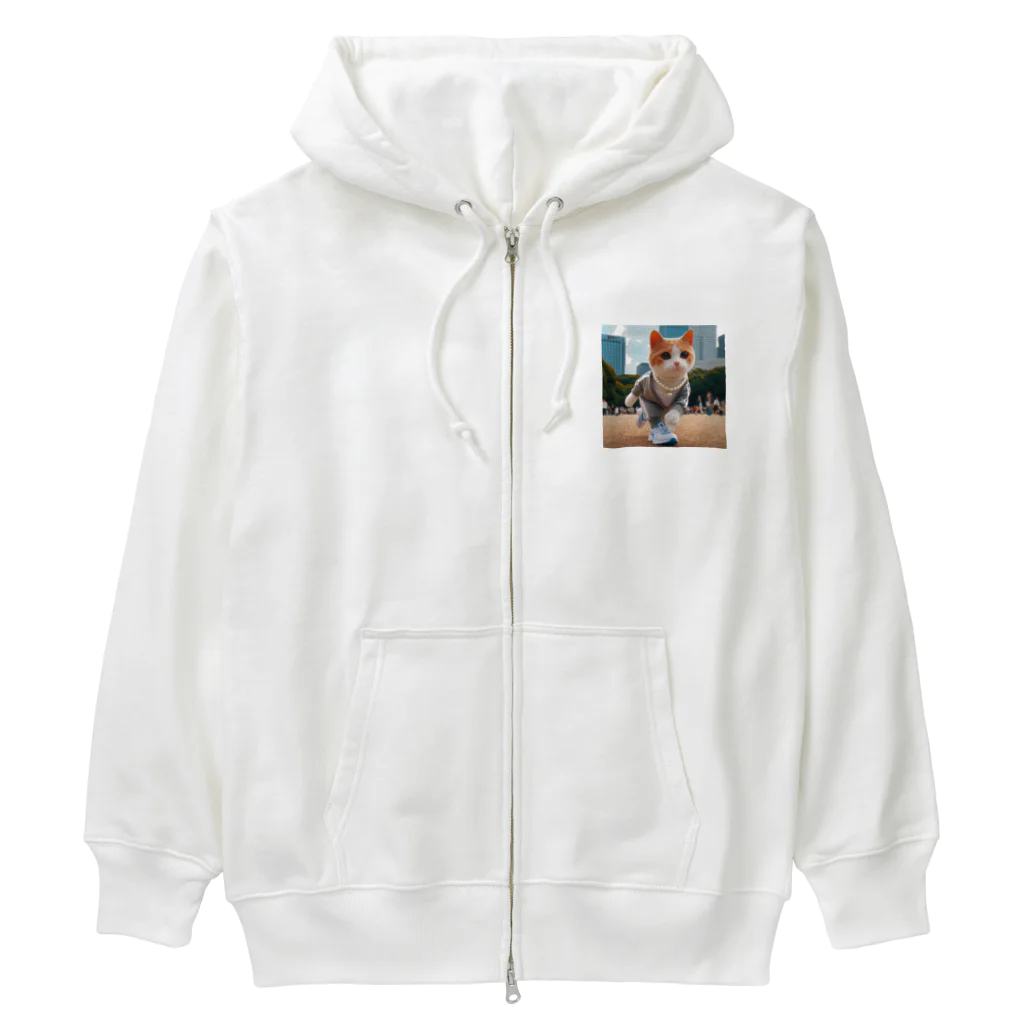 jkmurataの運動大好きなおしゃれネコ Heavyweight Zip Hoodie