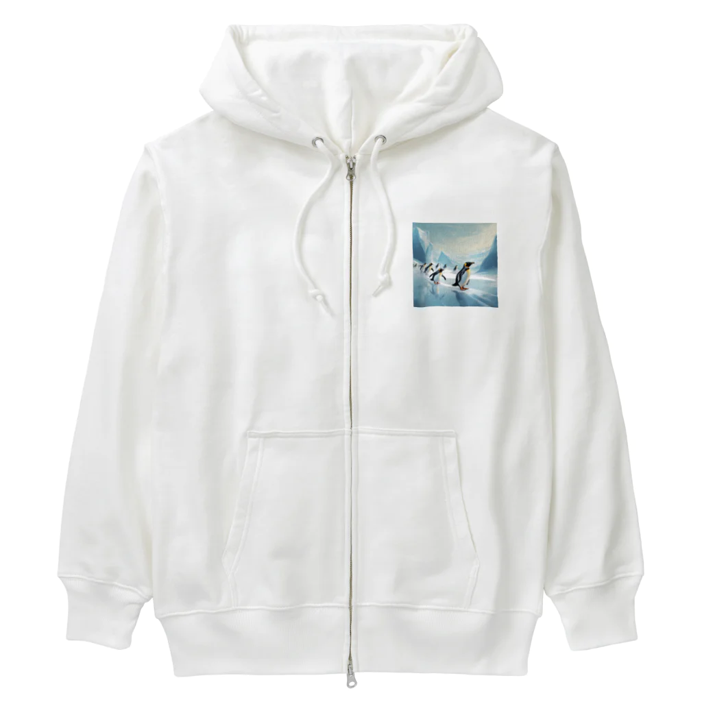 Toppogidaikonの競争するペンギン達 Heavyweight Zip Hoodie