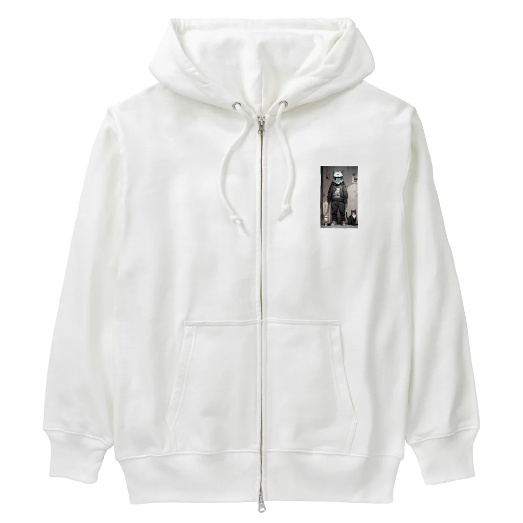 shiba9のヘルメット猫 Heavyweight Zip Hoodie