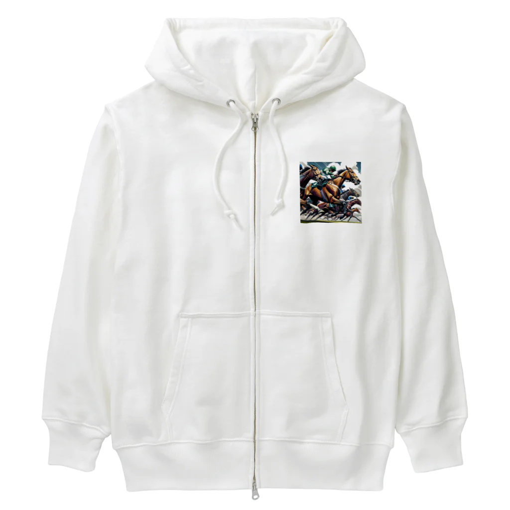 legendary horseのゴール前1ハロン、それは競馬の魂が燃え上がる瞬間 Heavyweight Zip Hoodie