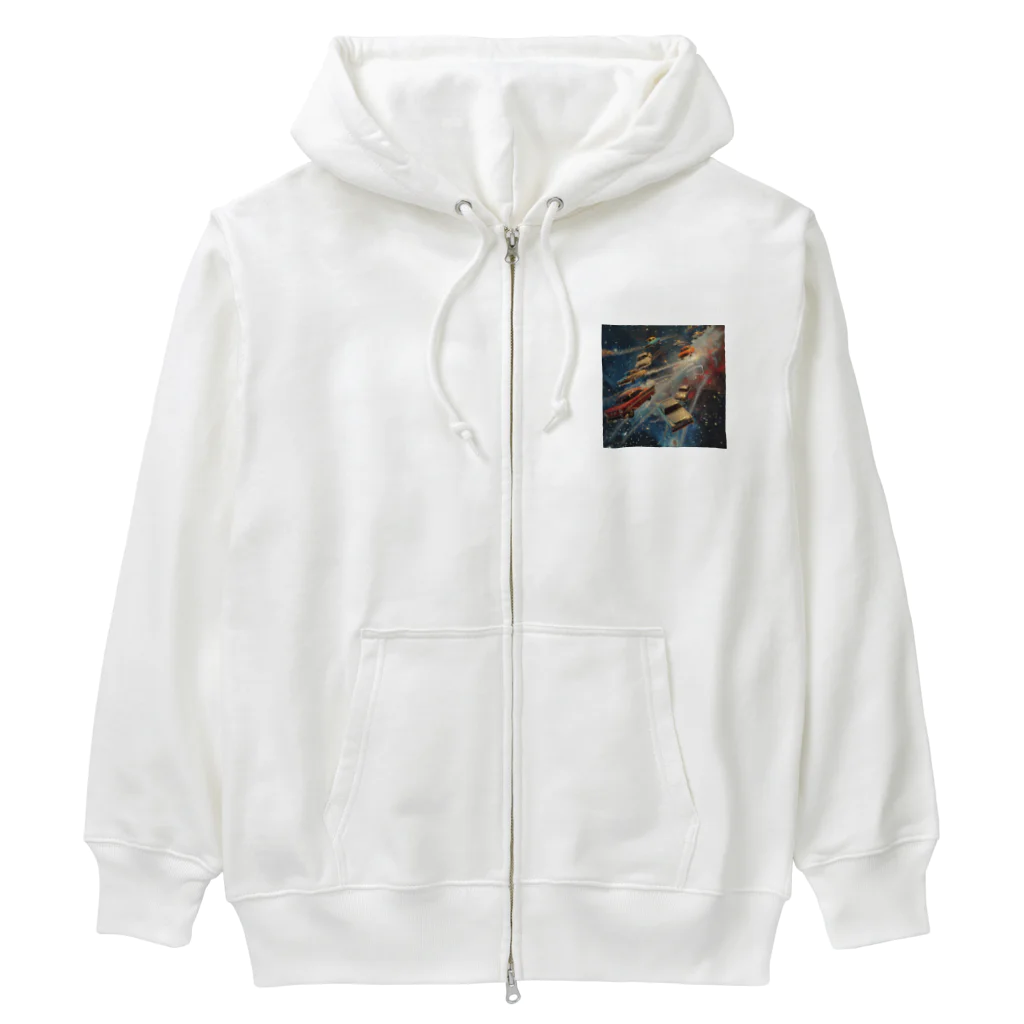 MistyStarkの宇宙を飛び交う車たち Heavyweight Zip Hoodie