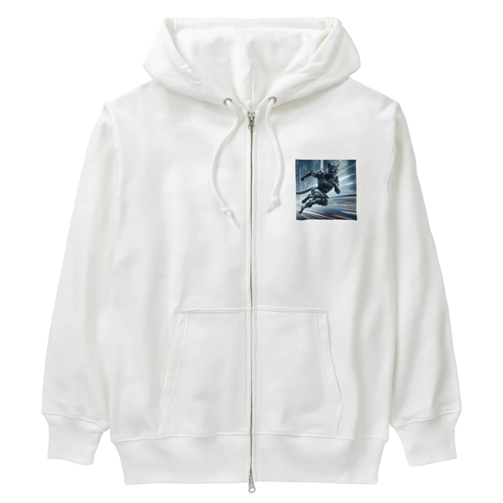 lonely_wolfの閃光を切り裂くチーター・ブレード Heavyweight Zip Hoodie