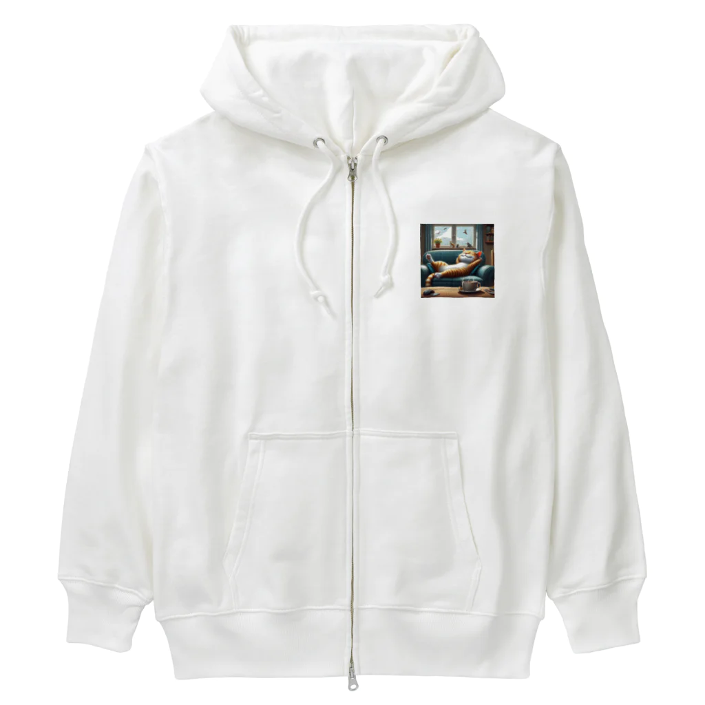 能天気ライフの能天気ライフにゃんこ Heavyweight Zip Hoodie