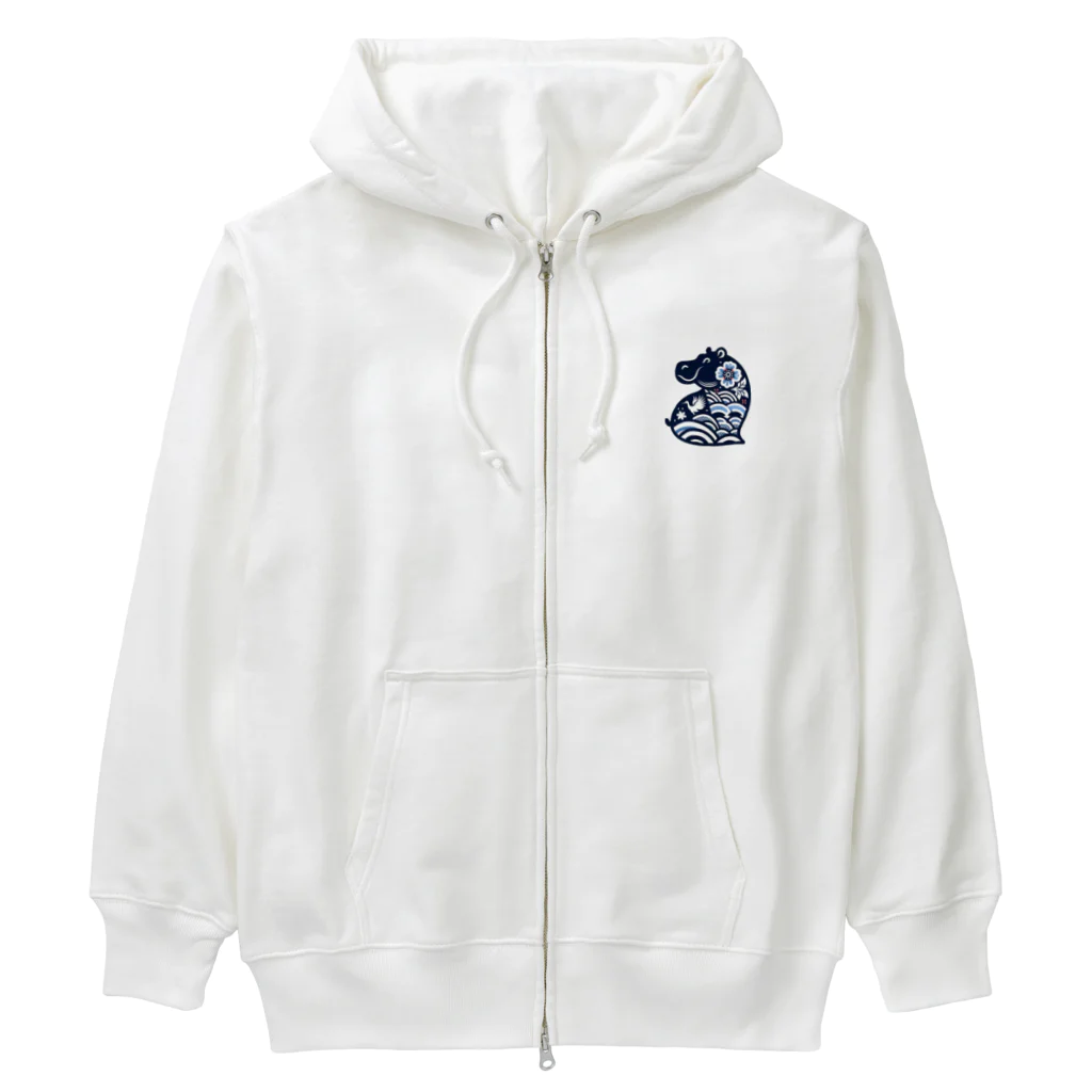 MYoshiの和柄　カバ④ Heavyweight Zip Hoodie