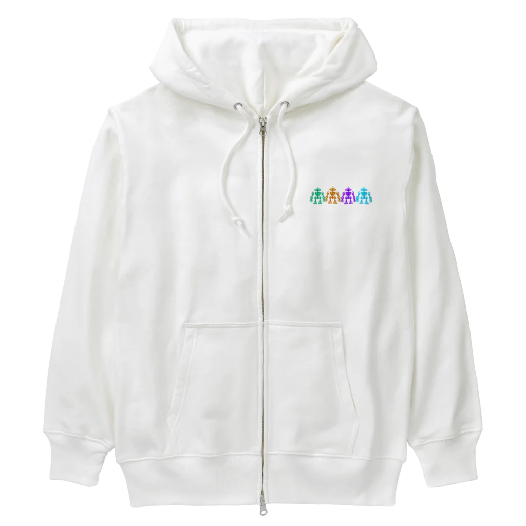 mirinconixの色違いの4機のレトロなロボット Heavyweight Zip Hoodie