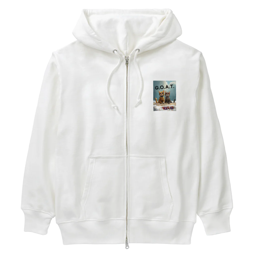 G.O.A.T.designの2匹のキュートな猫 Heavyweight Zip Hoodie