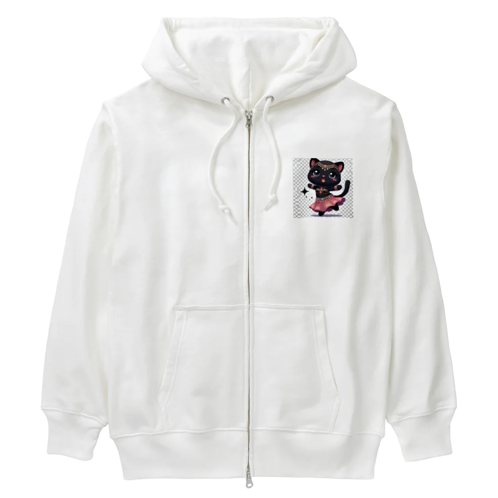 ベリーBellyの黒猫ベリーダンス Heavyweight Zip Hoodie