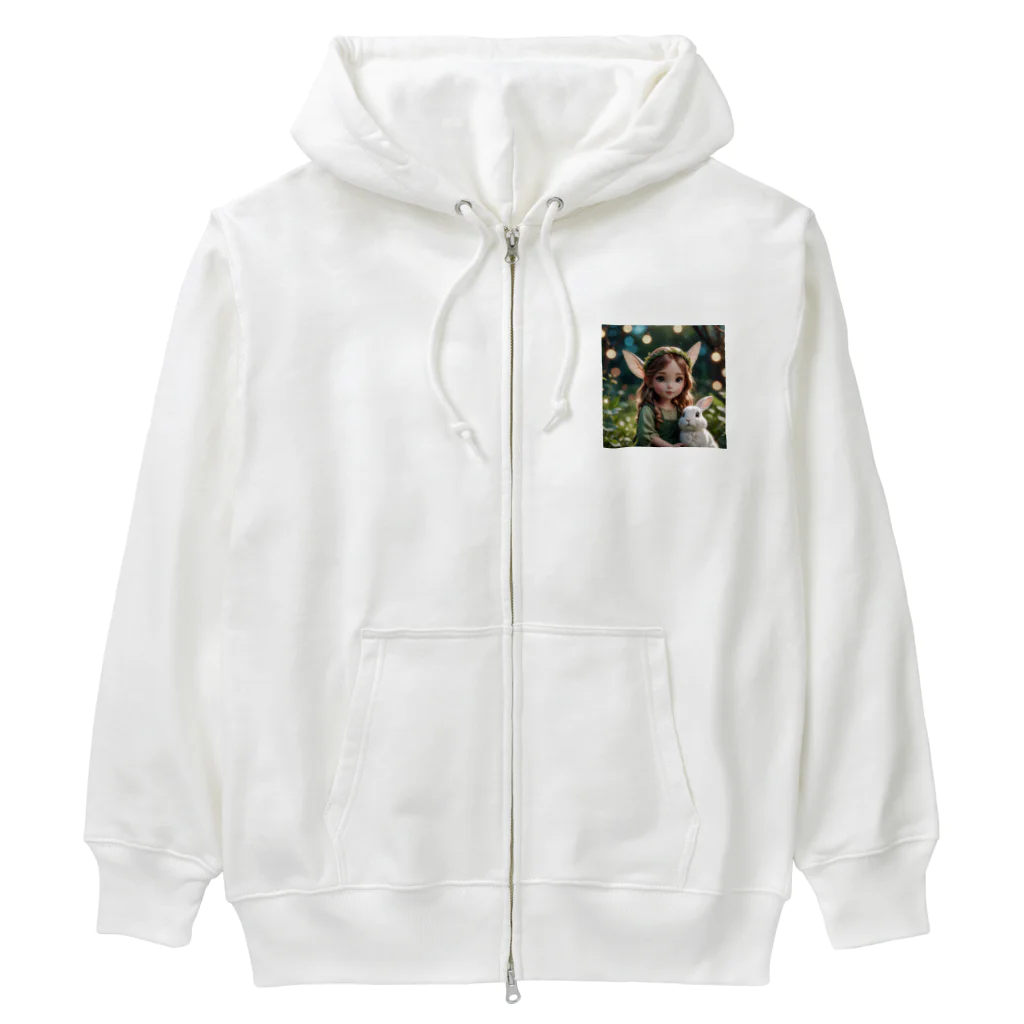 atto_usagiのフェアリーローズうさぎ Heavyweight Zip Hoodie