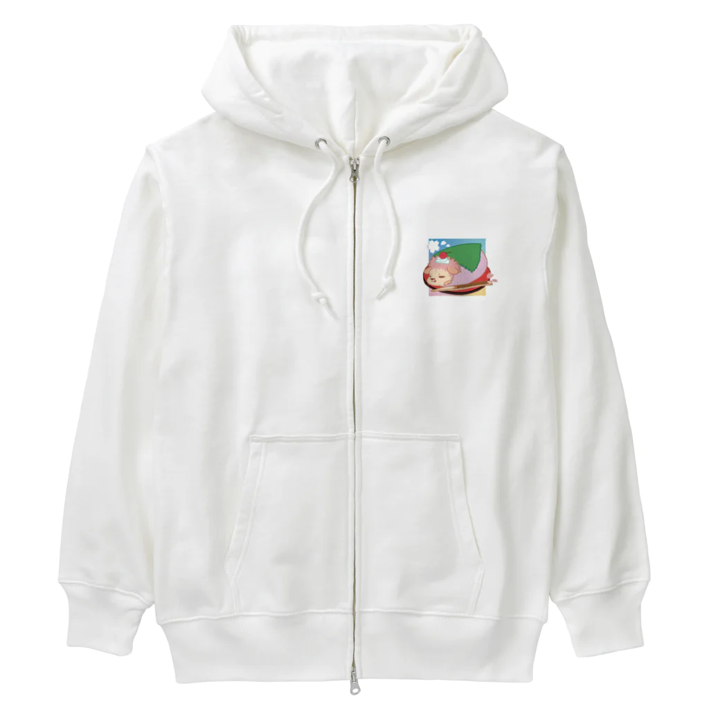 さちあきのおみせの季節のさくら餅ハリネズミ Heavyweight Zip Hoodie