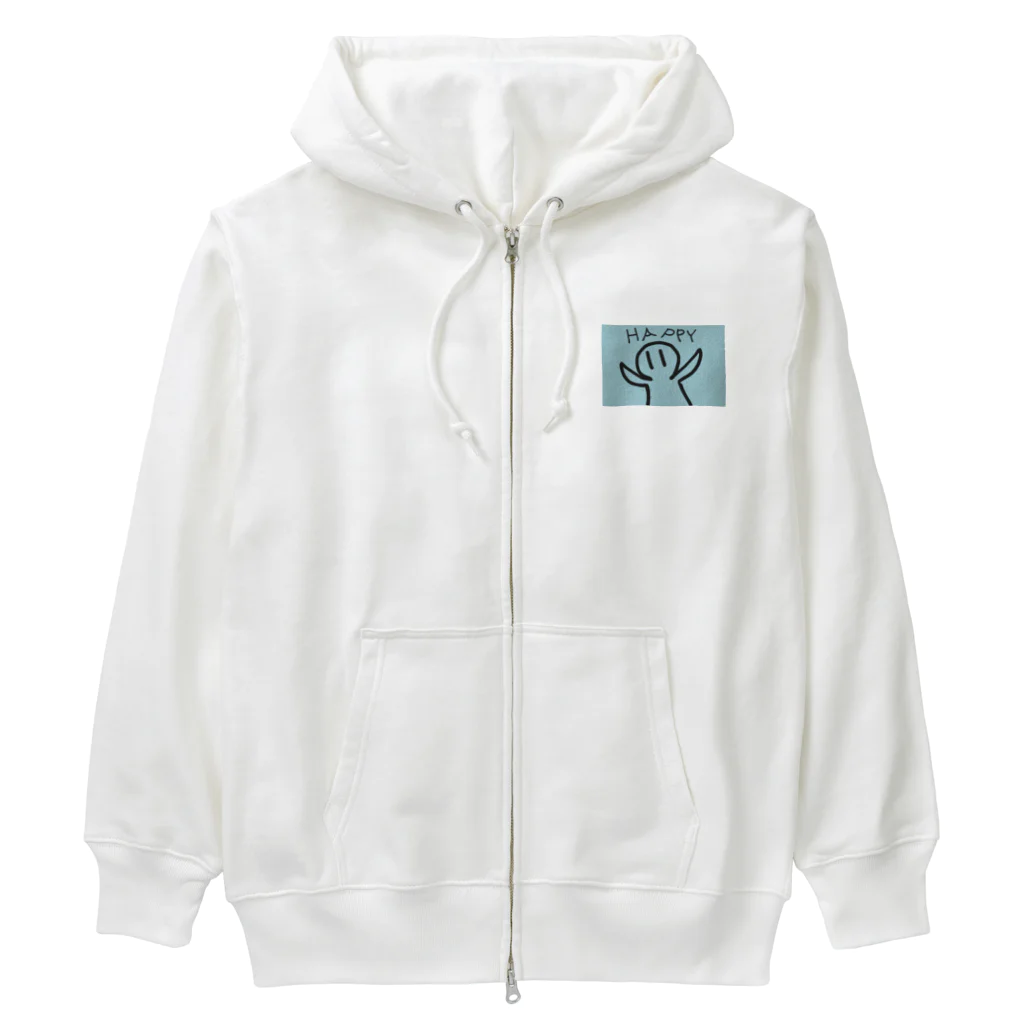 納豆ごはんのHAPPYなコンセント君（水色） Heavyweight Zip Hoodie