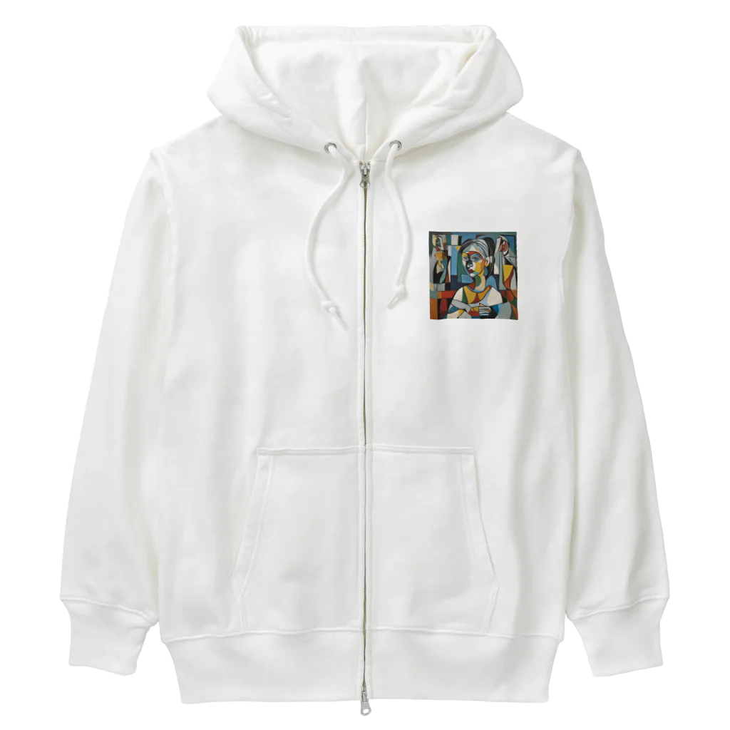 レトロゲームイラストのピカソ風芸術的アートグッズ Heavyweight Zip Hoodie