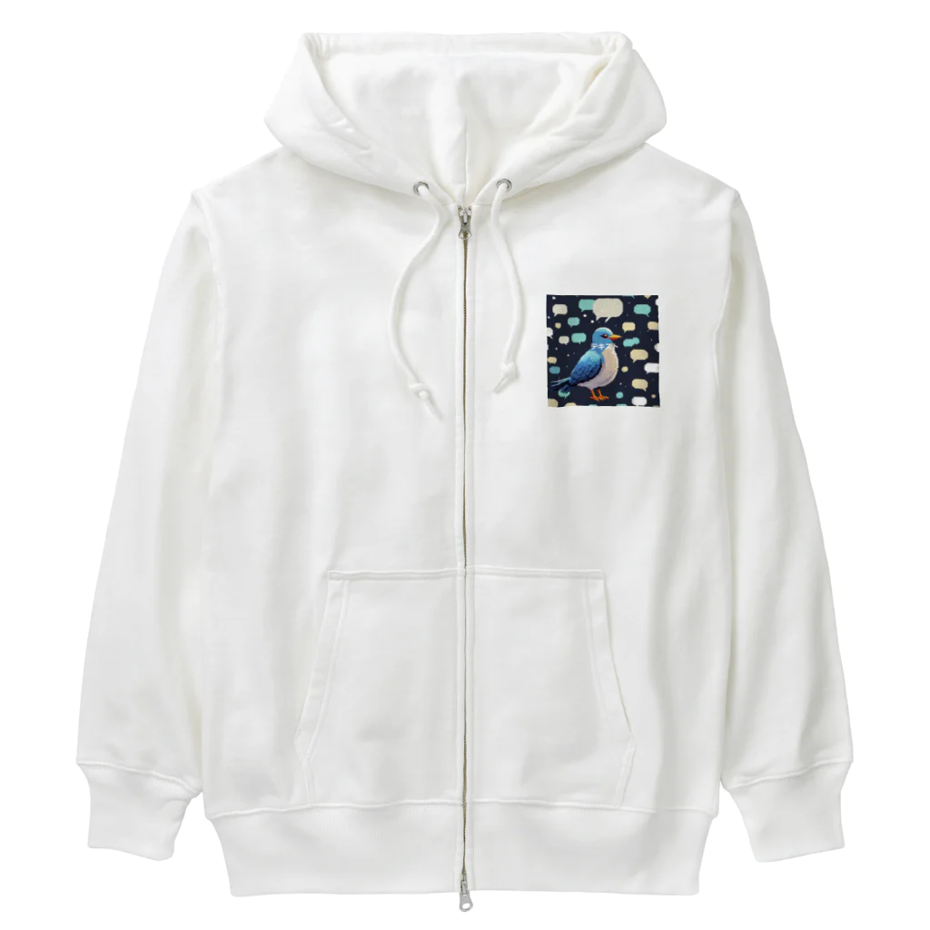 cut_junの無口な喋る青い鳥 Heavyweight Zip Hoodie