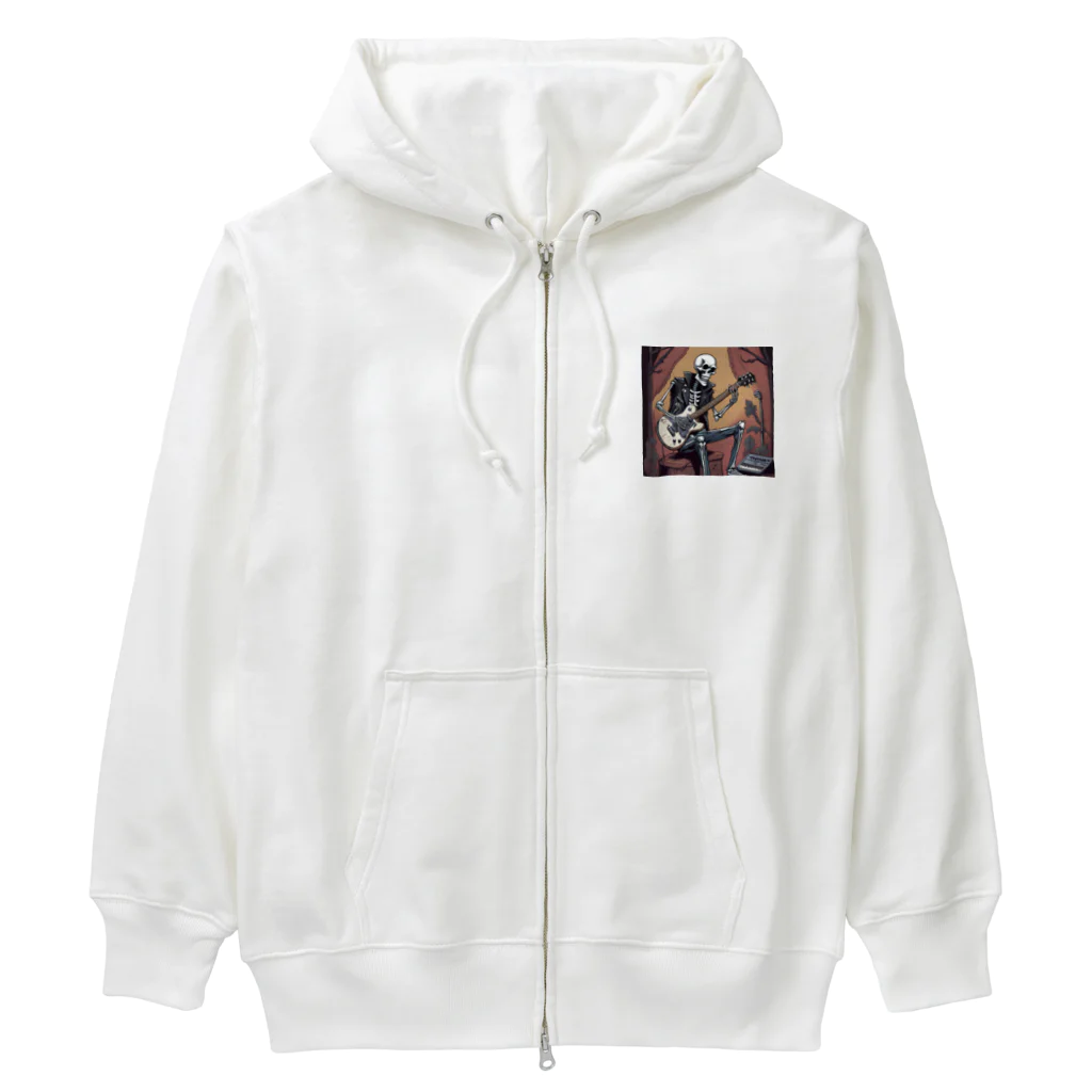 パワドラのロックなスケルトン1 Heavyweight Zip Hoodie