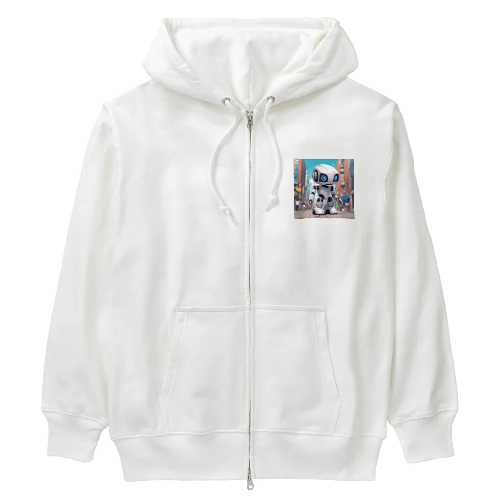 Freedomの可愛いロボットのイラストグッズ Heavyweight Zip Hoodie