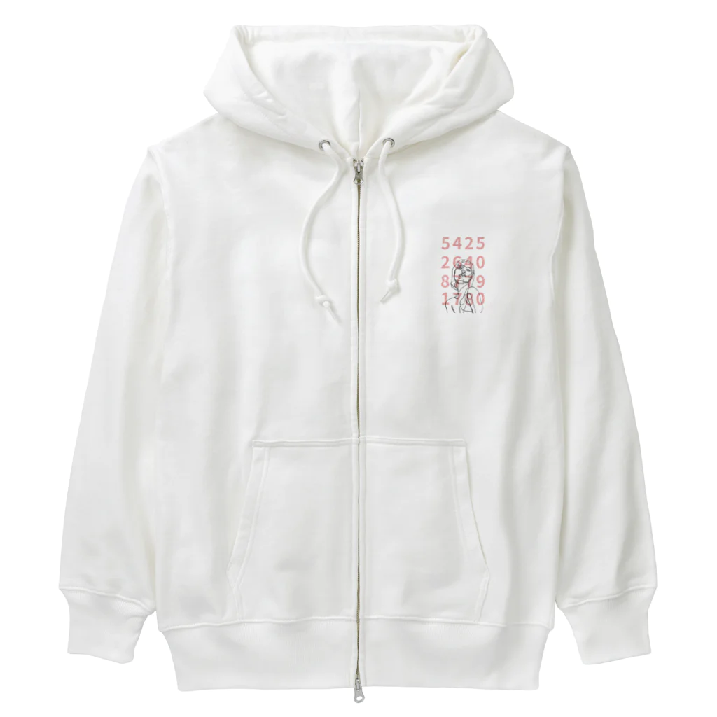 SA-ShiraAi-のNumbers & Woman Heavyweight Zip Hoodie