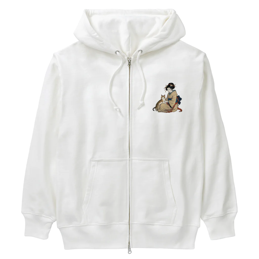 Be.BonHa 【ビーボナ】のいつの時代も猫が好き Heavyweight Zip Hoodie