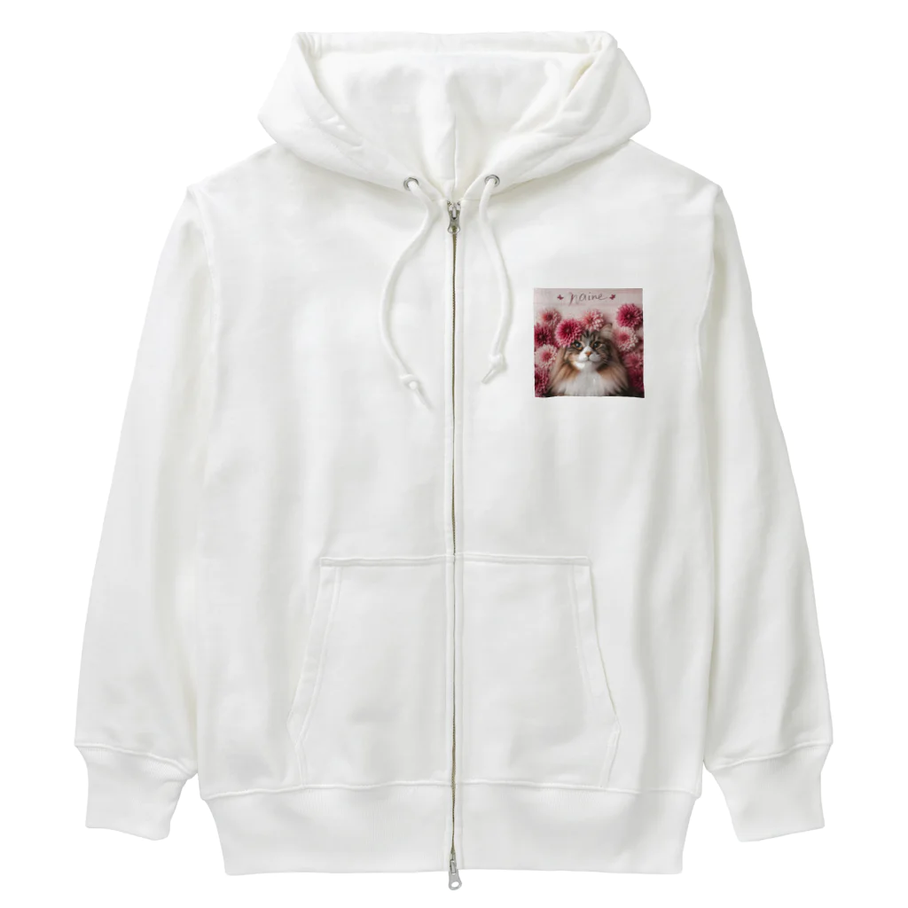 Y m @Y's shopの猫とダリア Heavyweight Zip Hoodie