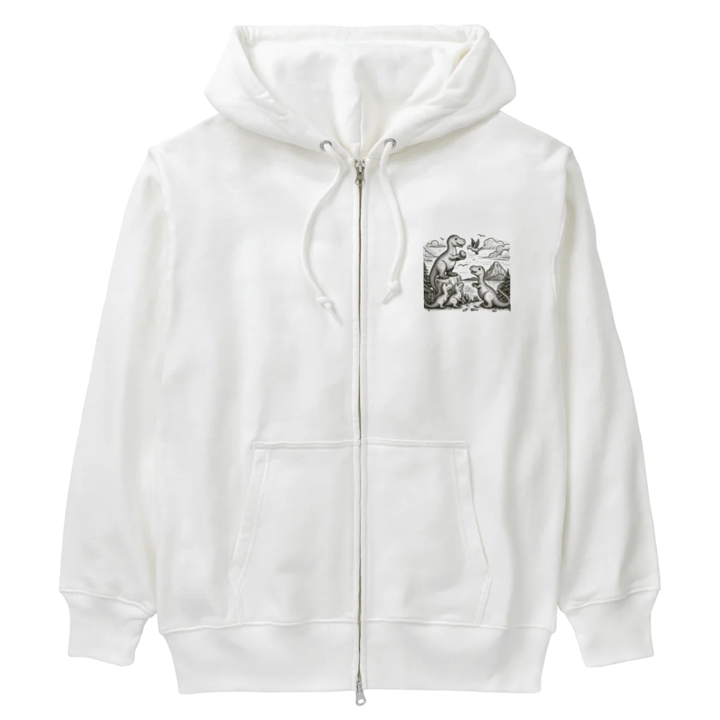 dinaso_sのティラノサウルスの家族 Heavyweight Zip Hoodie