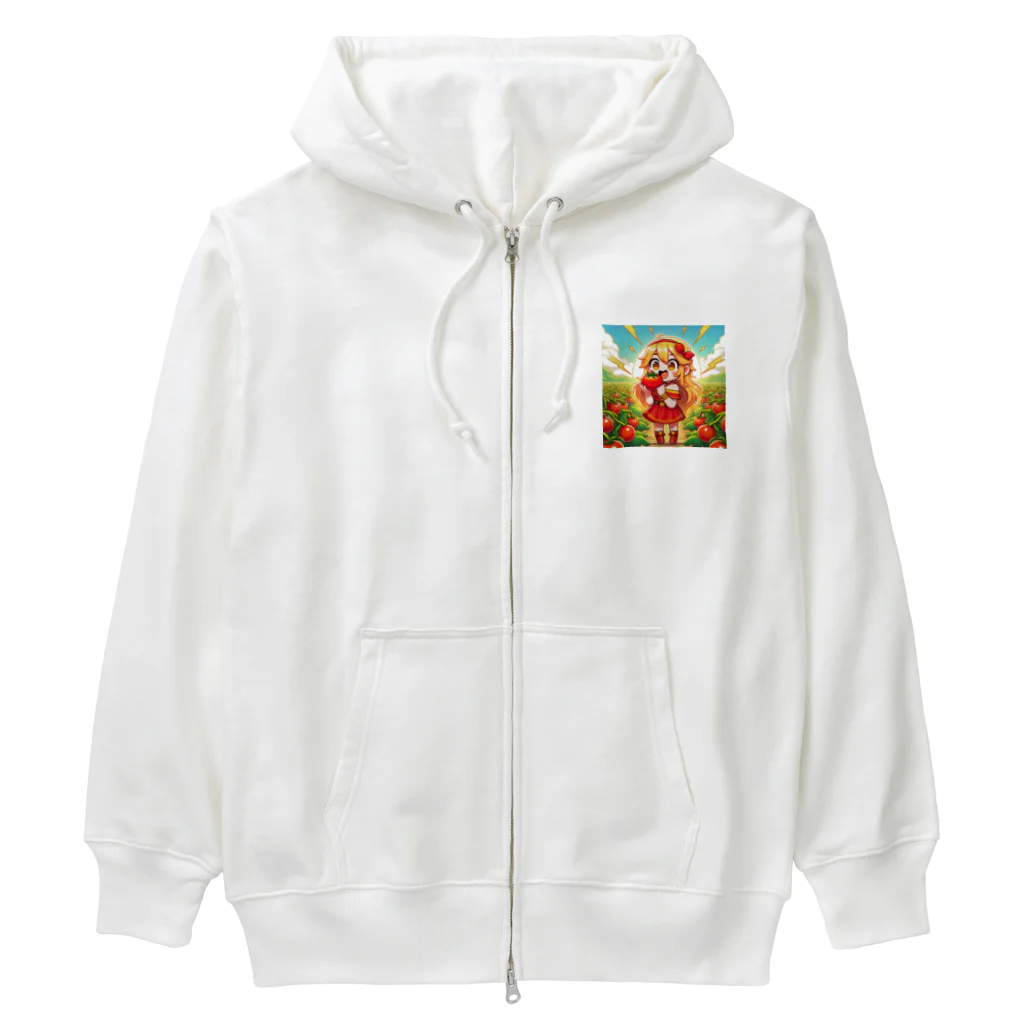 bottaの可愛い、リコピン、トマト食べてる Heavyweight Zip Hoodie