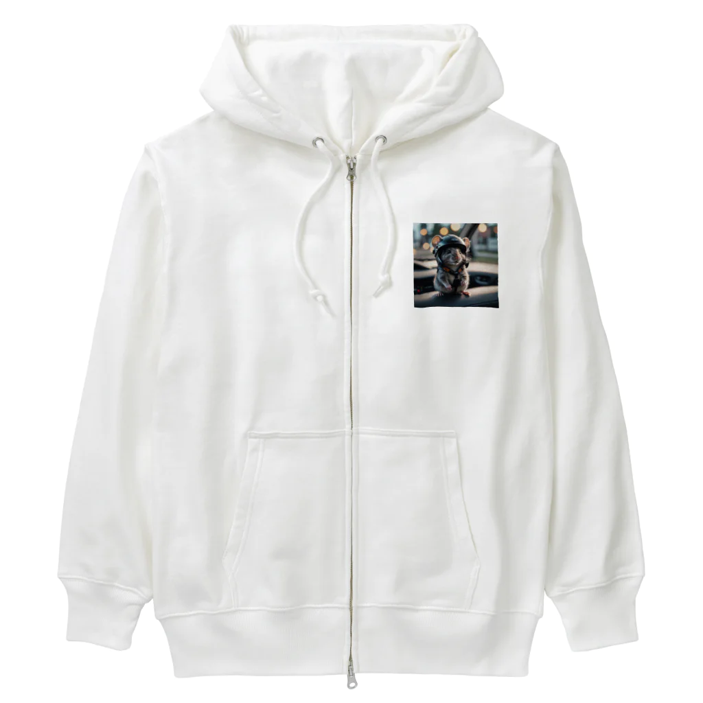 TanukinGのかわいいネズミくん Heavyweight Zip Hoodie